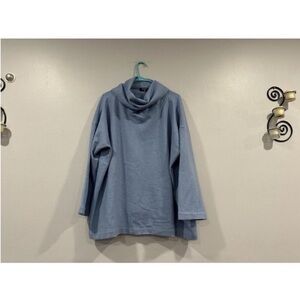 Eskandar Blue Cashmere Cowlneck Long Sleeve Sweater Size 1
